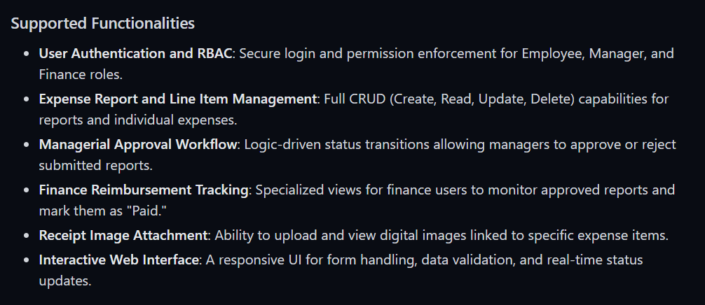 System Design: Supported Functionalities